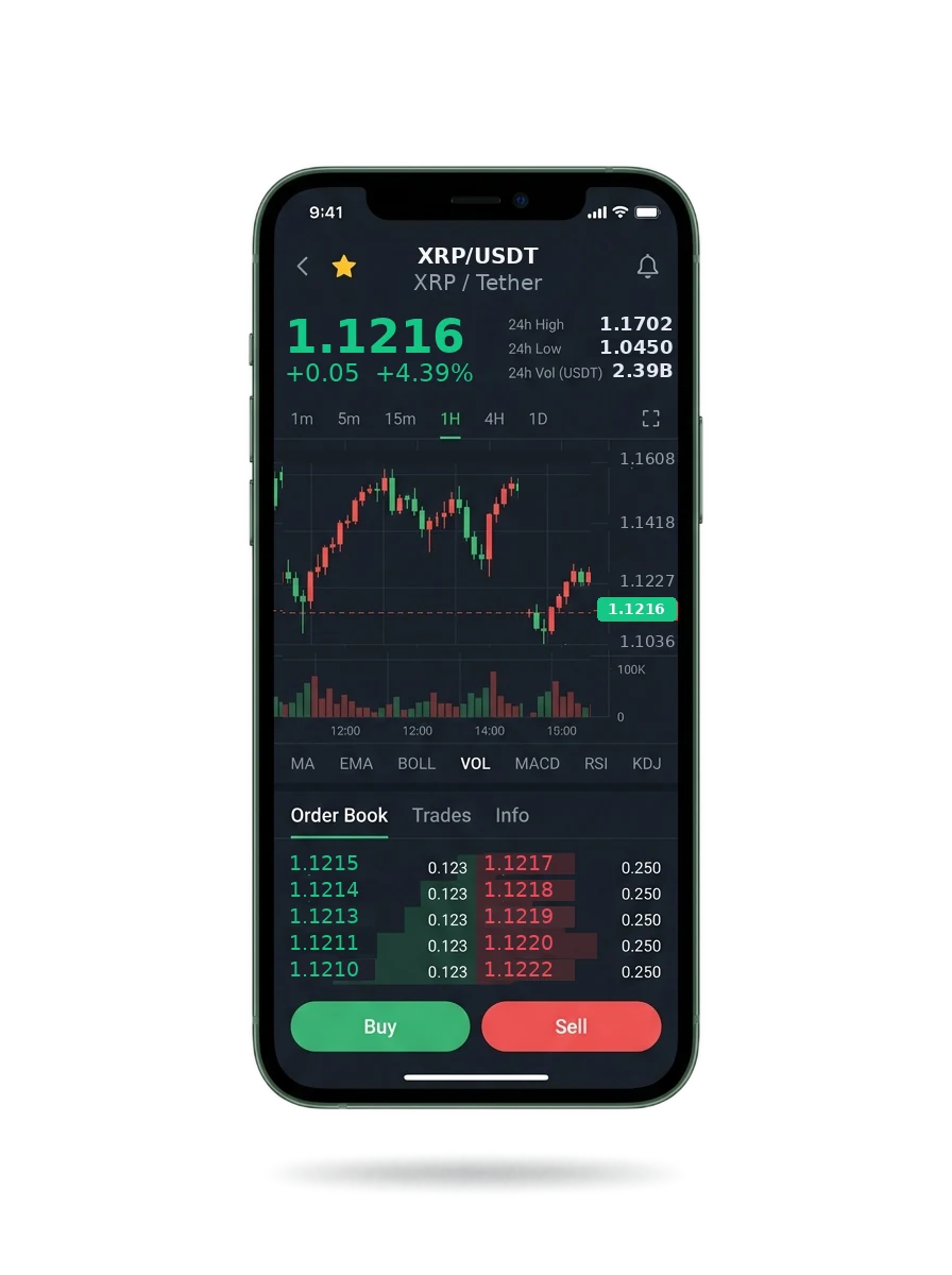 The same portfolio view on a phone screen